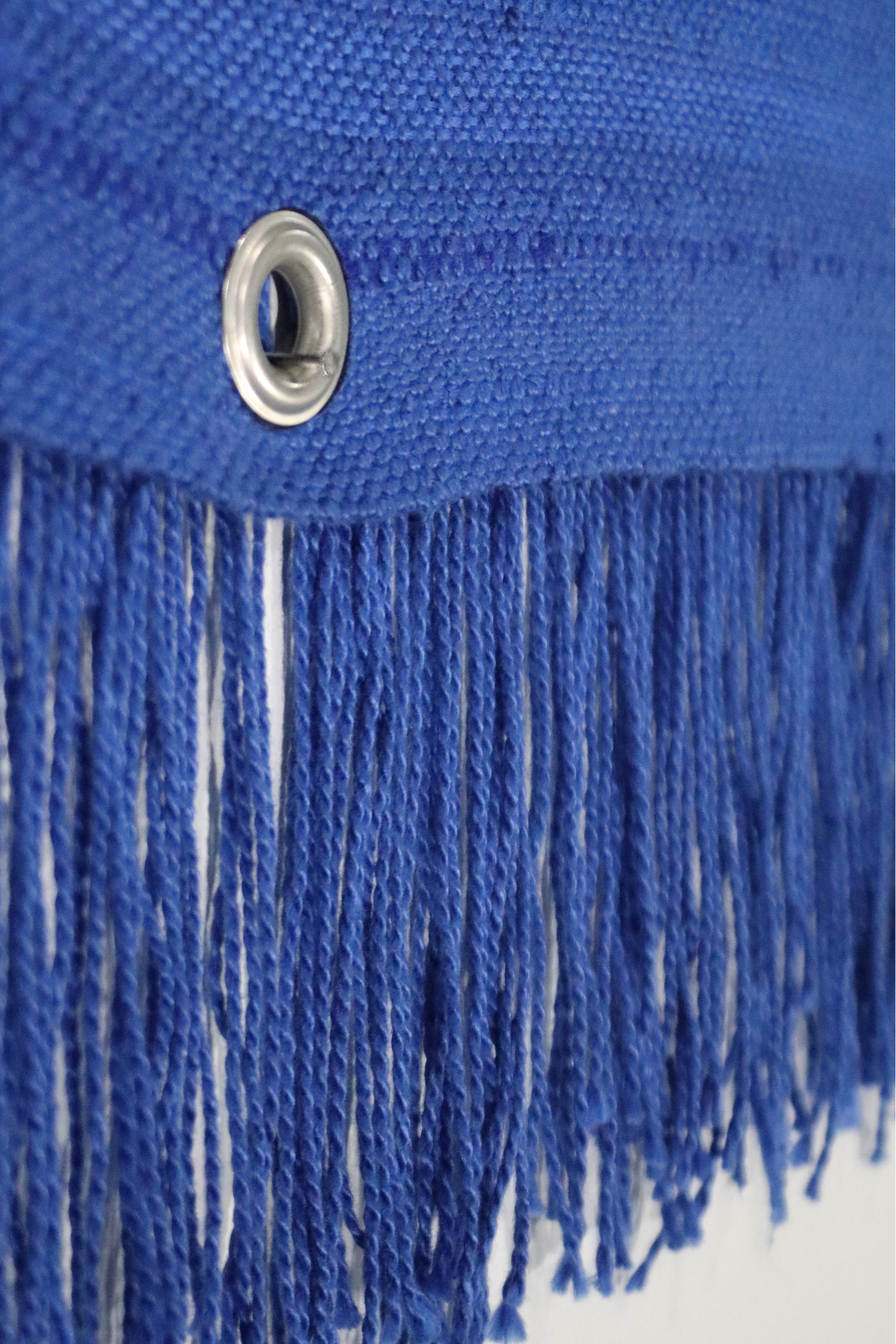 Wrap Yourself in Comfort, 2022, 48" x 47,” Handwoven cotton, acrylic, wool, hardware